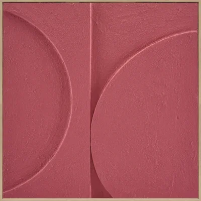 3D wanddecoratie 80x80cm Halve cirkels sunset coral