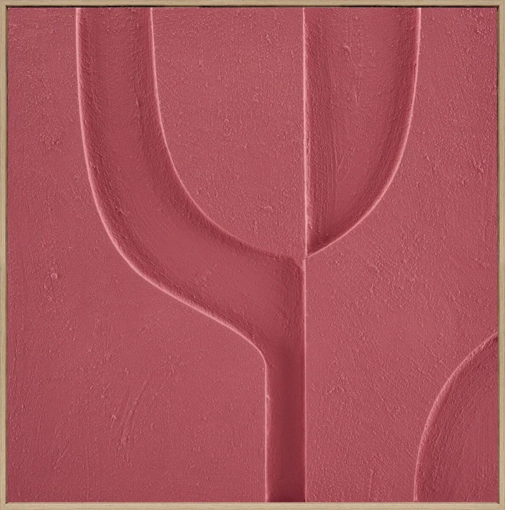 3D wanddecoratie 80x80cm Organisch sunset coral