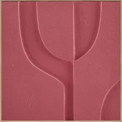 3D wanddecoratie 80x80cm Organisch sunset coral