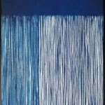 3D wanddecoratie 83x123cm 'Blue Stripes' glossy
