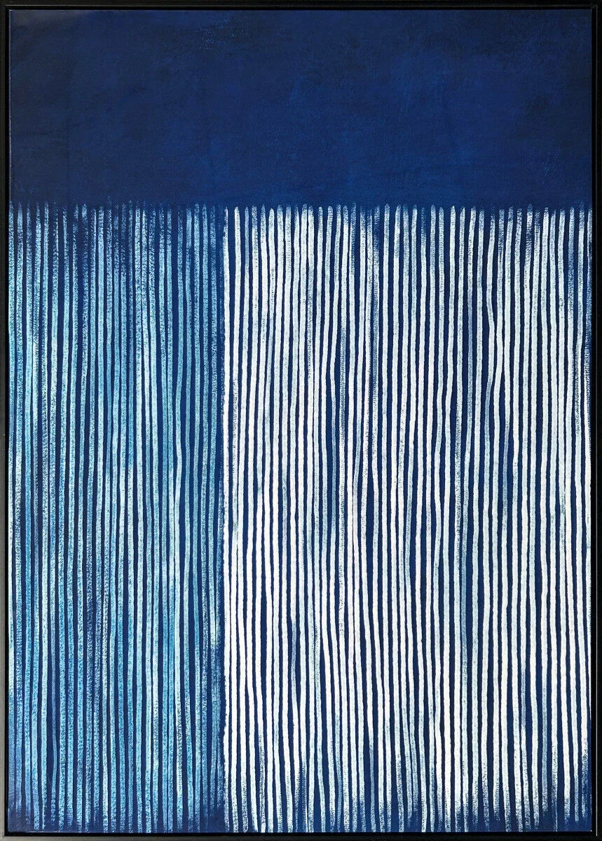 3D wanddecoratie 83x123cm 'Blue Stripes' glossy 3D wanddecoratie 83x123cm 'Blue Stripes' glossy