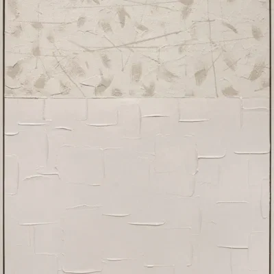 3D wanddecoratie 83x123cm Olieverf met lijst 'Bladeren