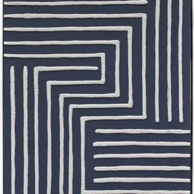 3D wanddecoratie 83x123cm 'Stripes over marine'