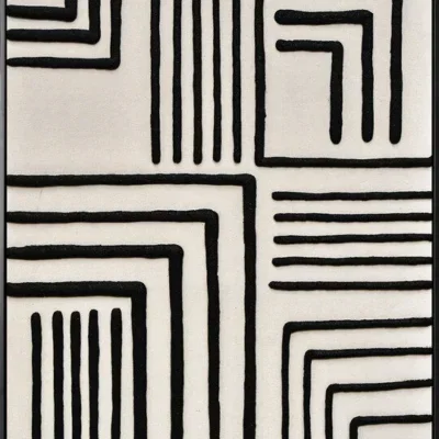 3D wanddecoratie 83x123cm 'Stripes over white'