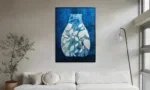 3D wanddecoratie 'Blue Vase' glossy.