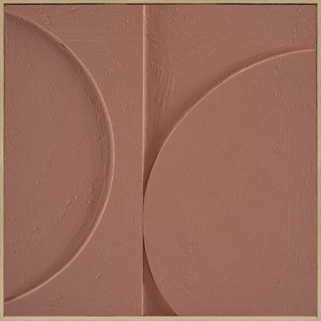 3D wanddecoratie Japandi 80x80cm Halve cirkels mocha mouse