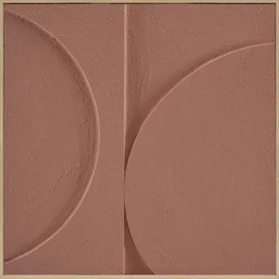3D wanddecoratie Japandi 80x80cm Halve cirkels mocha mouse