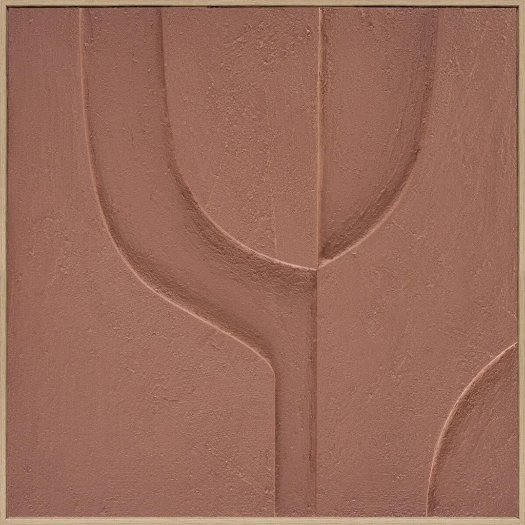 3D wanddecoratie Japandi 80x80cm Organisch mocha mouse