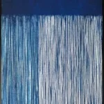 3D wanddecoratie Schilderij 83x123cm 'Blue Stripes' glossy