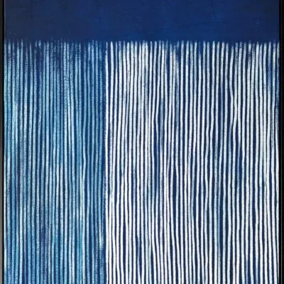3D wanddecoratie Schilderij 83x123cm 'Blue Stripes' glossy