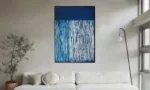 3D wanddecoratie Schilderij 'Blue Stripes' glossy.
