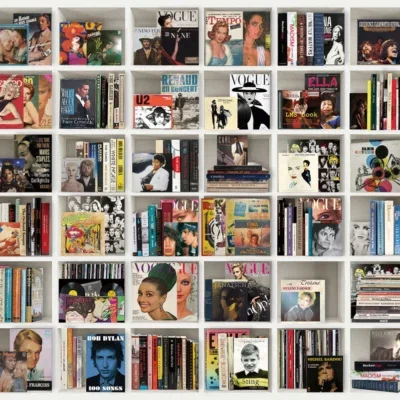 Glasschilderij met 3D reliëf 120x80cm Boekenkast