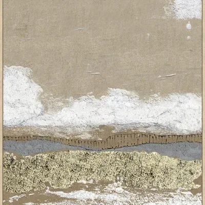Canvas incl. lijst 80x120cm 'River' Acrylverf + Goudfolie