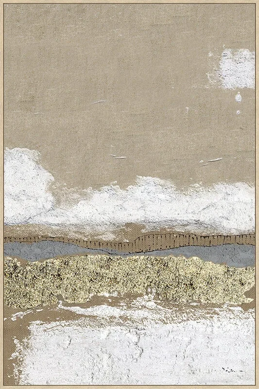 Canvas incl. lijst 80x120cm 'River' Acrylverf + Goudfolie