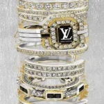 Glasschilderij met goudfolie 60x80cm Fashion armbanden