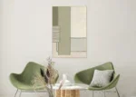 Canvas incl. lijst 80x120cm Handgeschilderd 'Gewoven vakken 3'