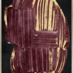 Canvas incl. baklijst 100x140cm Abstract figuur. Materiaal: canvas+goudfolie