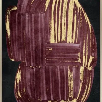 Canvas incl. baklijst 100x140cm Abstract figuur. Materiaal: canvas+goudfolie