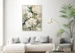 Canvas Schiderij met groen tint Bloemenveld'