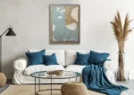Canvas Schildeirij blauw met beige tinten Wolken