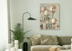Canvas Schilderij Bol bloemen met beige tinten
