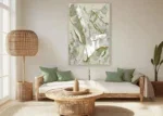 Canvas Schilderij Groene tinten met Palmbladeren
