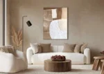 Canvas Schilderij bruin met witte tinten