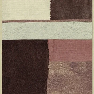 Canvas Schilderij incl. lijst 50x70cm Handgeschilderd 'Gewoven vlakken'
