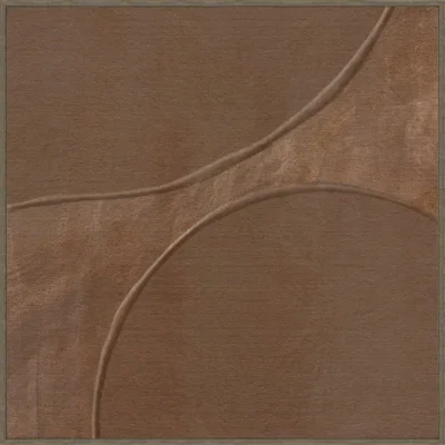 Canvas Schilderij incl. lijst 60x60cm Handgeschilderd 'Bruin'