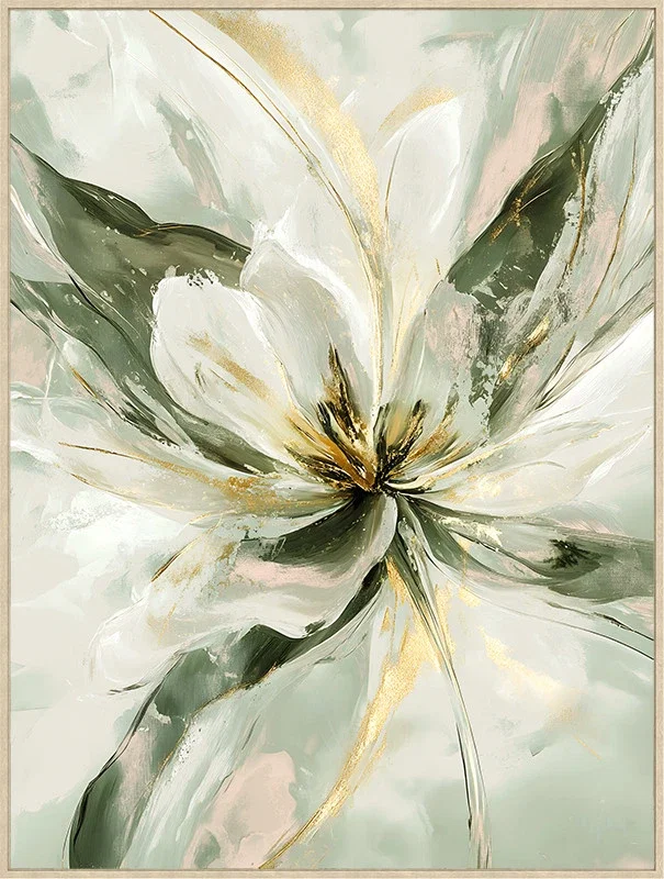 Canvas Schilderij incl. lijst 60x80cm Handgeschilderd 'Bloem' Canvas Schilderij incl. lijst 60x80cm Handgeschilderd 'Bloem'