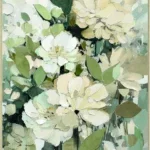 Canvas Schilderij incl. lijst 60x80cm Handgeschilderd 'Bloemenveld'