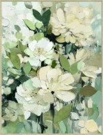 Canvas Schilderij incl. lijst 60x80cm Handgeschilderd 'Bloemenveld'