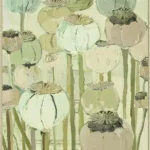 Canvas Schilderij incl. lijst 60x80cm Handgeschilderd 'Bol bloemen'.