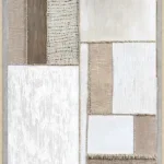 Canvas Schilderij incl. lijst 60x80cm Handgeschilderd 'Gewoven vlakken 1'