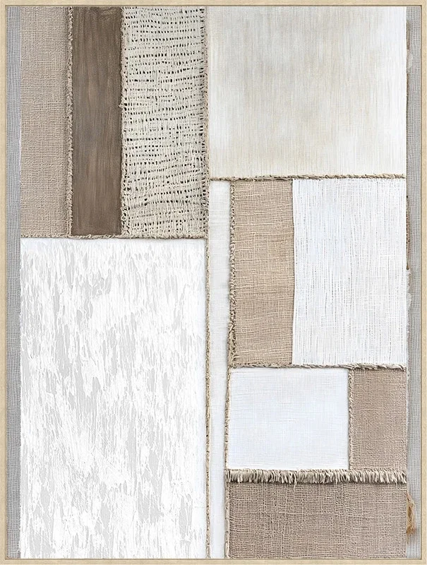 Canvas Schilderij incl. lijst 60x80cm Handgeschilderd 'Gewoven vlakken 1' Canvas Schilderij incl. lijst 60x80cm Handgeschilderd 'Gewoven vlakken 1'