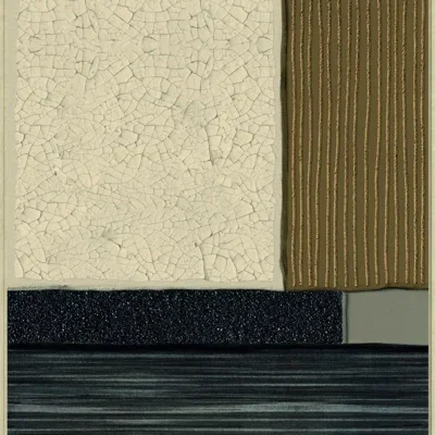 Canvas Schilderij incl. lijst 60x80cm Handgeschilderd 'Gewoven vlakken'