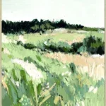 Canvas Schilderij incl. lijst 60x80cm Handgeschilderd 'Heuvels'