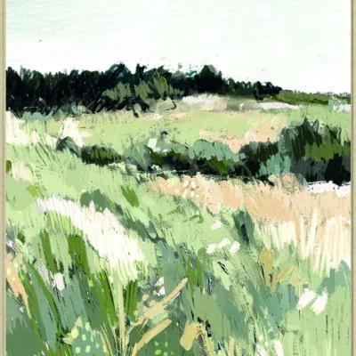 Canvas Schilderij incl. lijst 60x80cm Handgeschilderd 'Heuvels'