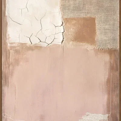 Canvas Schilderij incl. lijst 60x80cm Handgeschilderd 'Lichte vlakken'