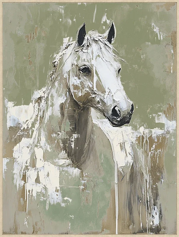 Canvas Schilderij incl. lijst 60x80cm Handgeschilderd 'Paardenhoofd' Canvas Schilderij incl. lijst 60x80cm Handgeschilderd 'Paardenhoofd'