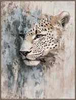 Canvas Schilderij incl. lijst 60x80cm Handgeschilderd 'Panter rechts'