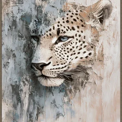 Canvas Schilderij incl. lijst 60x80cm Handgeschilderd 'Panter rechts'
