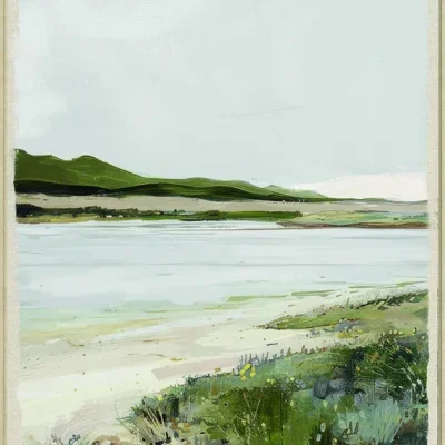 Canvas Schilderij incl. lijst 60x80cm Handgeschilderd 'Rivier'