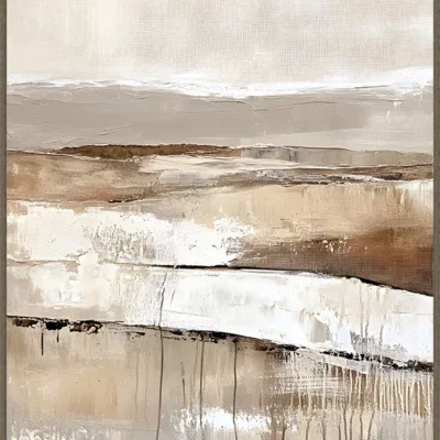 Canvas Schilderij incl. lijst 60x80cm Handgeschilderd 'Uitzicht'
