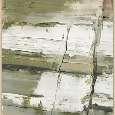 Canvas Schilderij incl. lijst 60x80cm Handgeschilderd 'Verfstrepen'