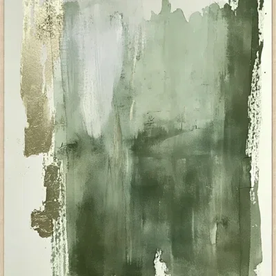 Canvas Schilderij incl. lijst 60x80cm Handgeschilderd 'Verfstrepen verticaal'