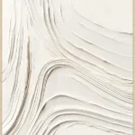 Canvas Schilderij incl. lijst 60x80cm Handgeschilderd 'Witte golven'
