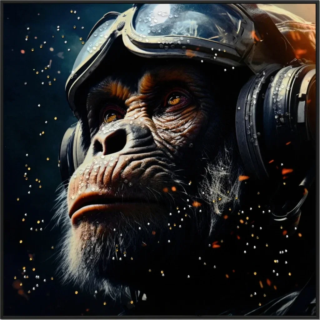 Canvas Schilderij incl. lijst 63x63cm Glitter & glans finish Music