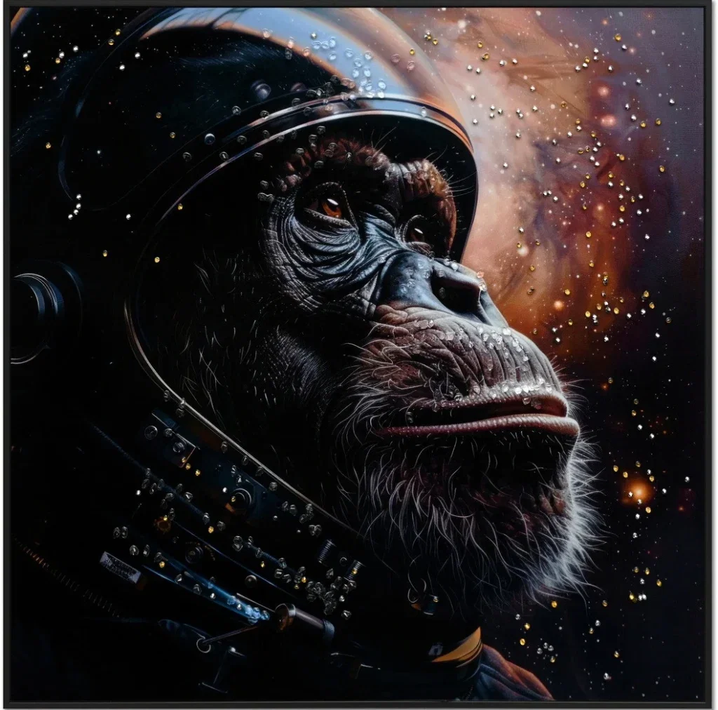 Canvas Schilderij incl. lijst 63x63cm Glitter & glans finish Space