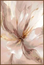 Canvas Schilderij incl. lijst 80x120cm Handgeschilderd 'Bloem'